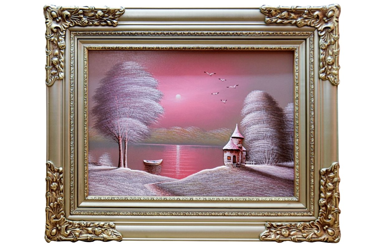 BEAUTIFUL HAND outlets PAINTED OIL PAINTING WITH FRAME