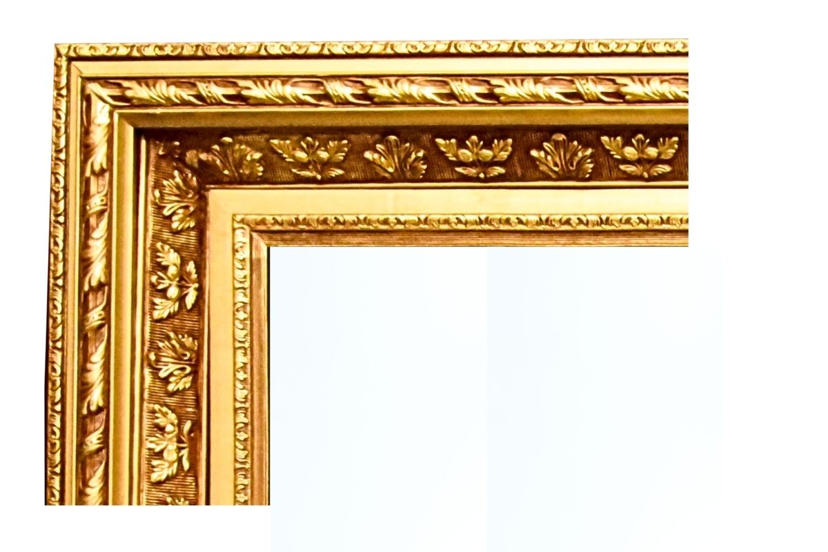 Luxurious Hand Embroidered Shahada Kalimah in Gold Silk Thread Ornate Frame
