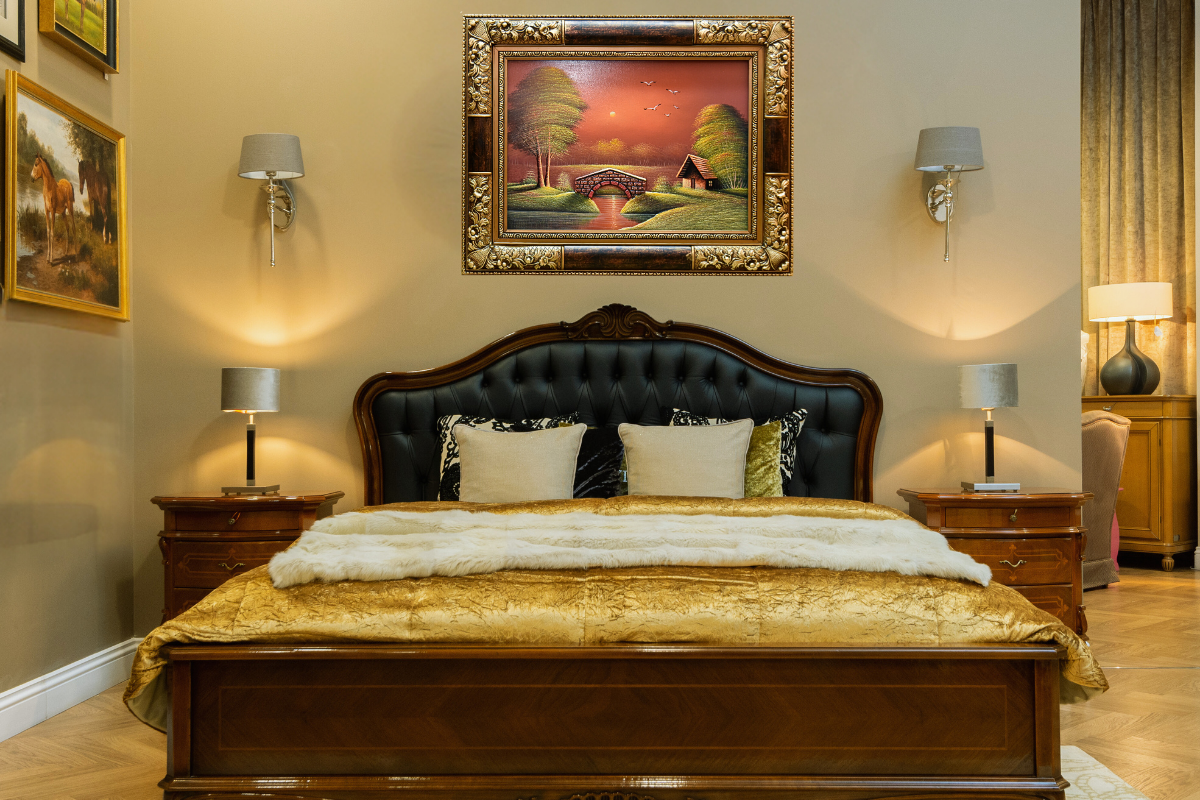 Transform your space with this stunning hand-painted wall art from Handmade EGY. Featuring a serene riverside scene with a 3D bridge, framed in an elegant gold frame and wood finish. Crafted on wood for lasting durability. Ready framed with free UK delivery and worldwide shipping. Shop now to elevate your wall decor!